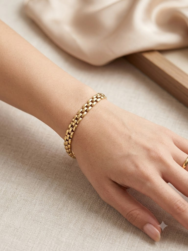 Gold stainless steel Watch-Link Bracelet