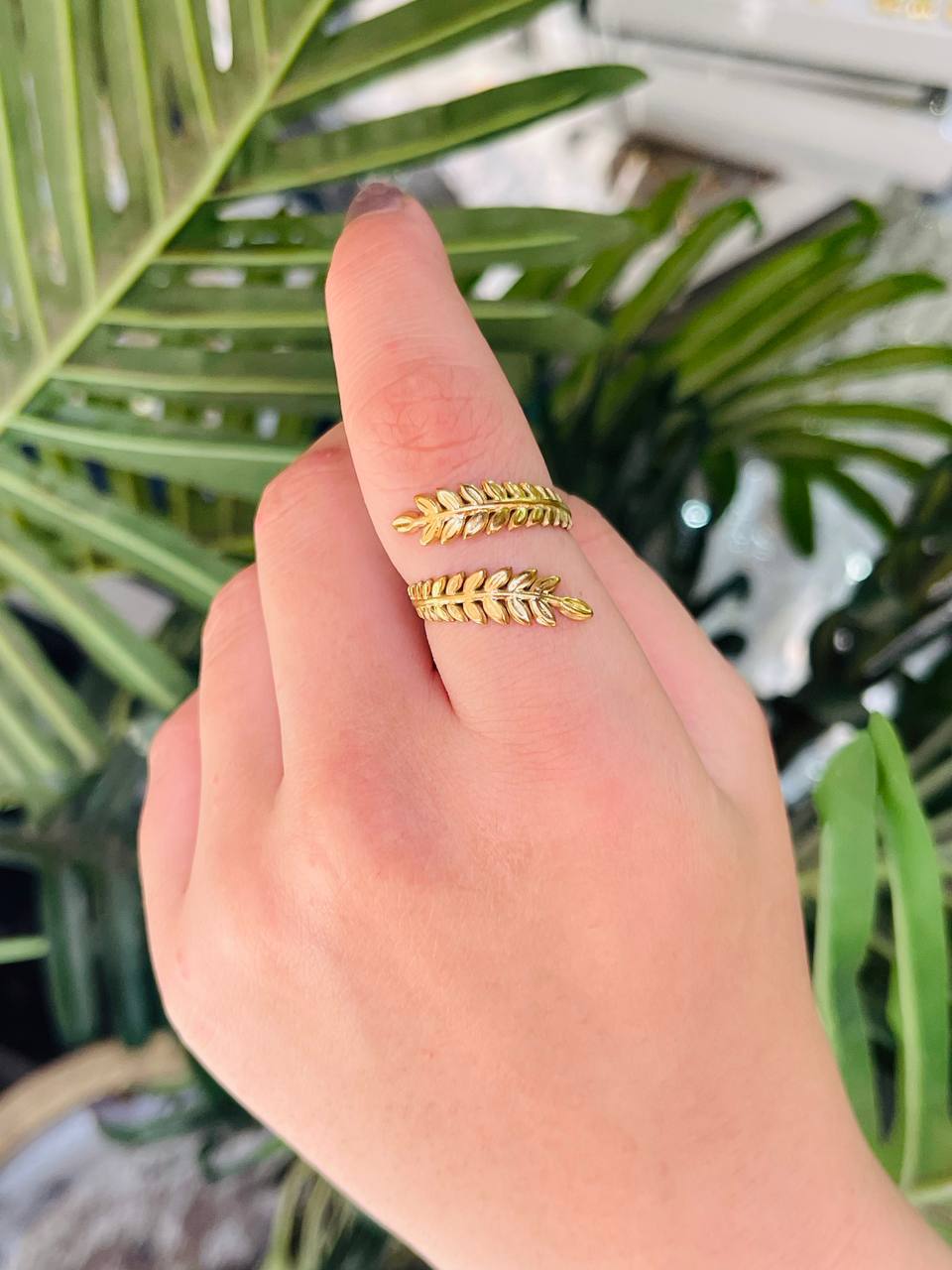 Golden Olive Branch Wrap Ring