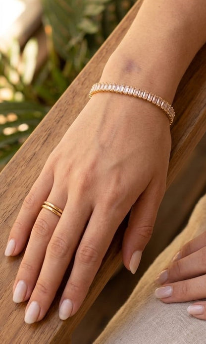 Luxe Baguette-Cut Tennis Bracelet | White, Rose & Multi-Color