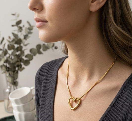 Golden Heart Pendant Necklace