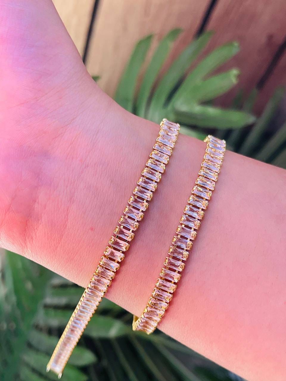 Luxe Baguette-Cut Tennis Bracelet | White, Rose & Multi-Color